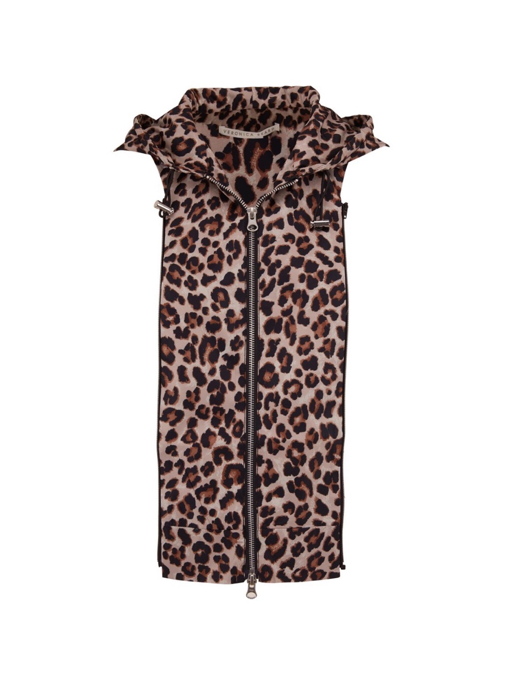 Veronica Beard Halle Leopard Front Zip Hooded Dickey 🐆